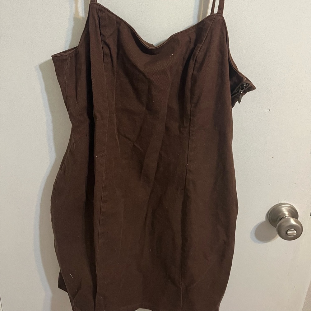 Charlotte Russe Brown Denim Like Dress